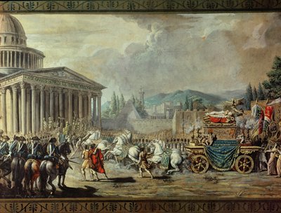 La traslazione delle spoglie mortali di Voltaire (1694-1778) al Pantheon di Parigi il 10 luglio 1791 (dettaglio) da Louis Jean François Lagrenée